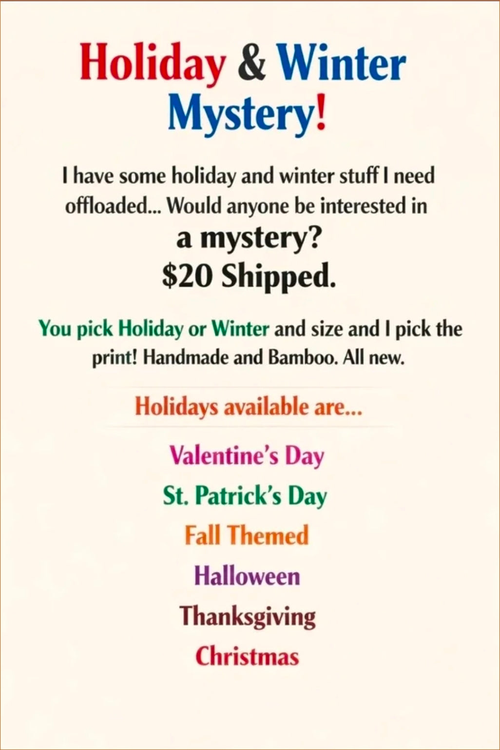 NEW Mystery Bamboo & Handmade!!! RTS!
