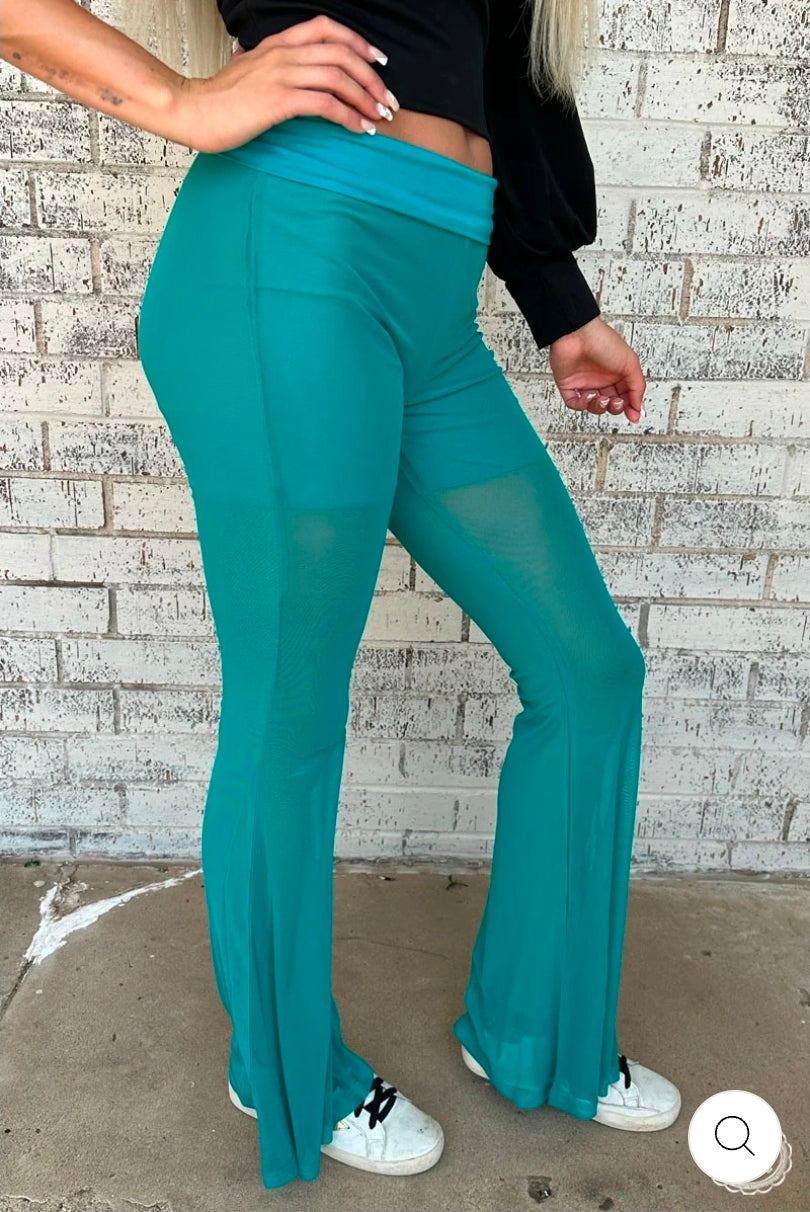Turquoise Meshed Up Bells Extra Long! RTS!