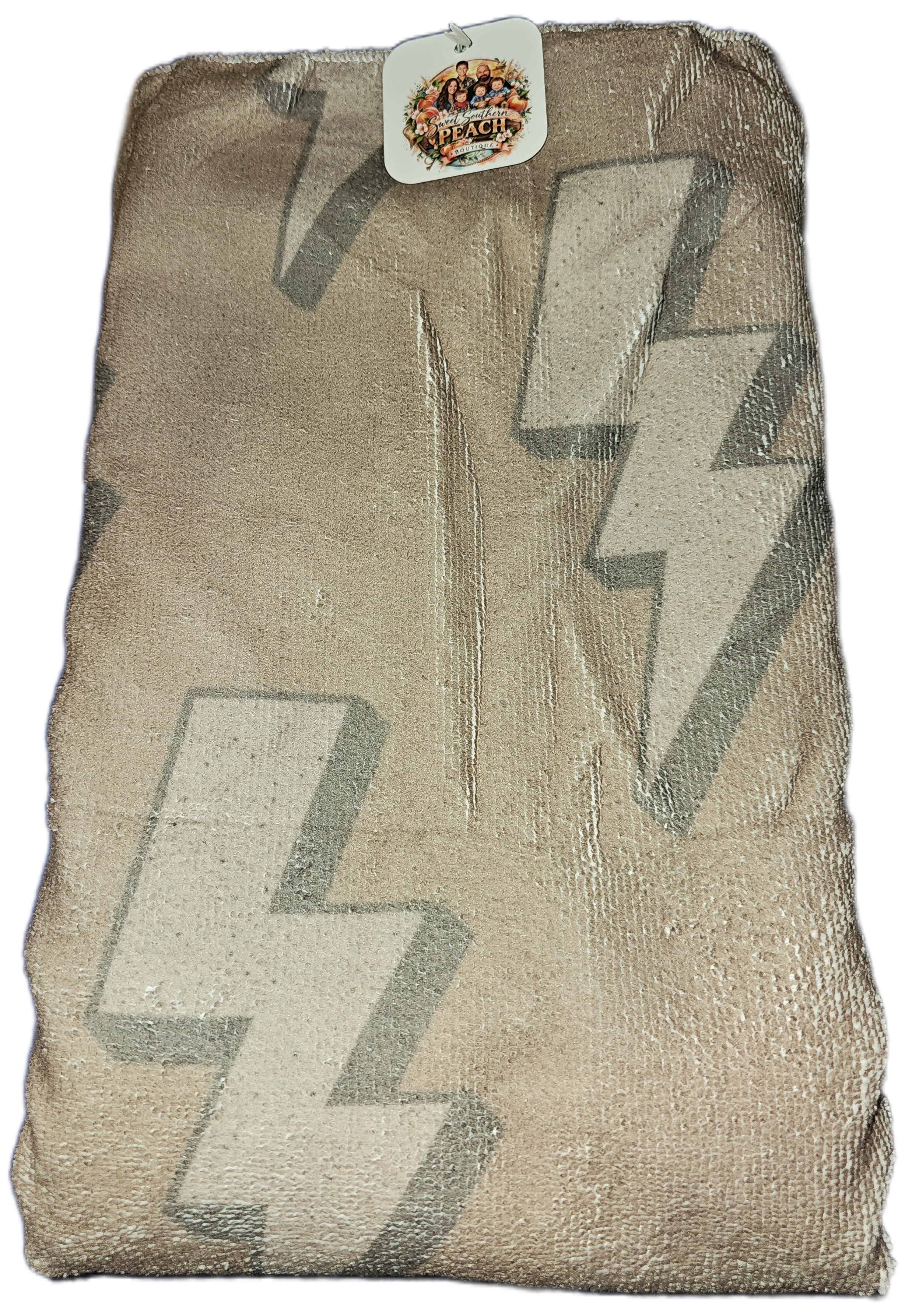 Brown Lightening Bolt Beach Towel! RTS!