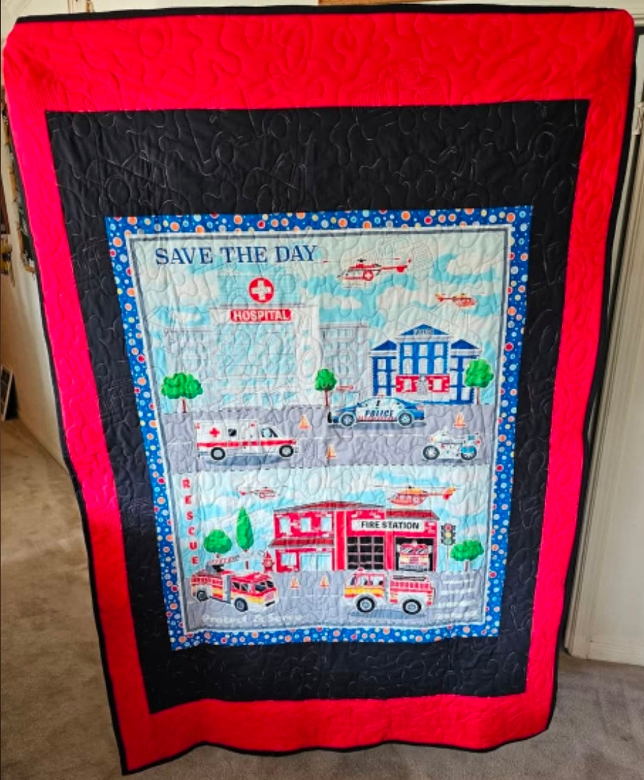 First Responder Twin Size Quilt! RTS!