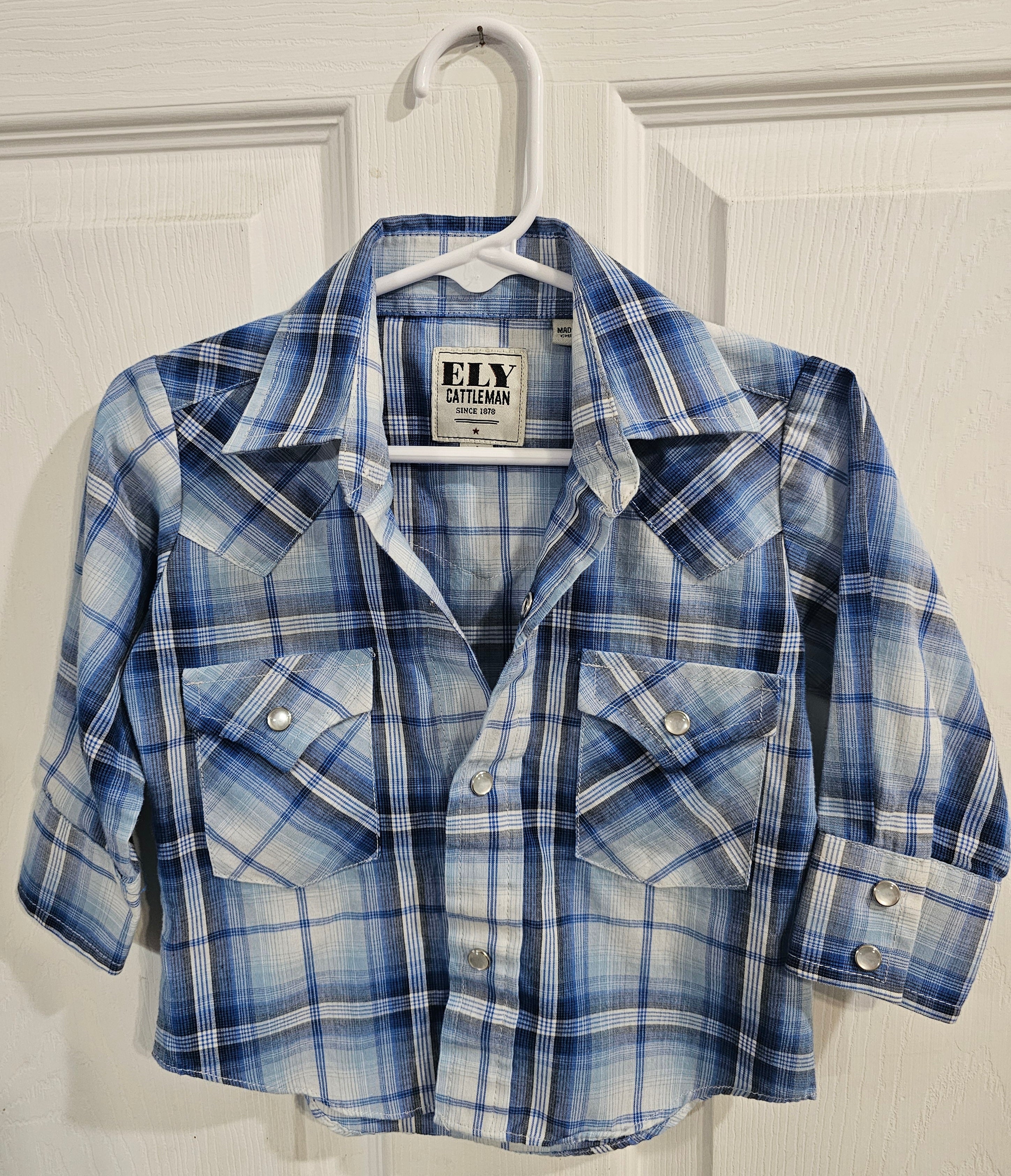 Ely Cattleman Blue Pearl Snap! RTS!
