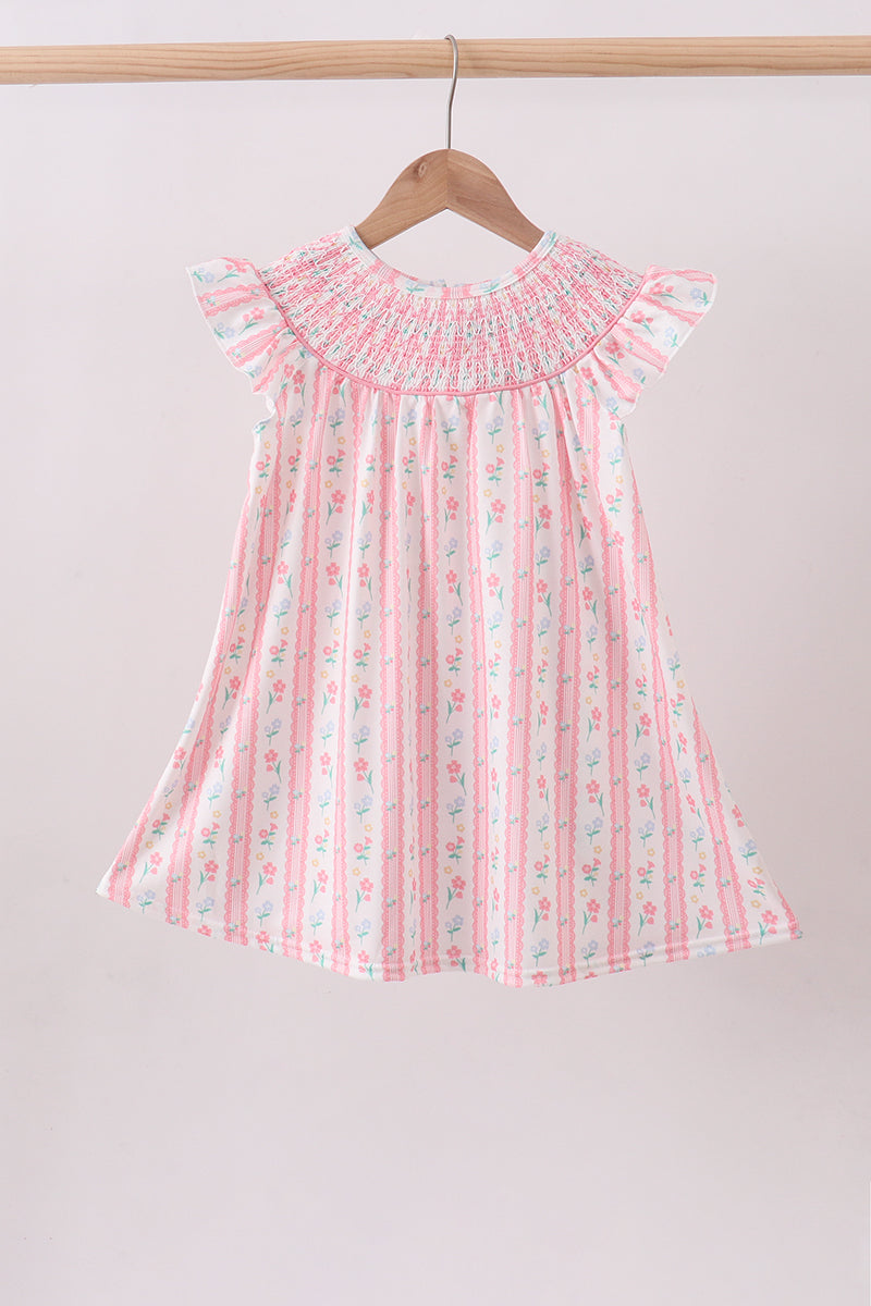 Abby & Evie! Blush Floral Smocked Ruffle Dress Pre-Order!