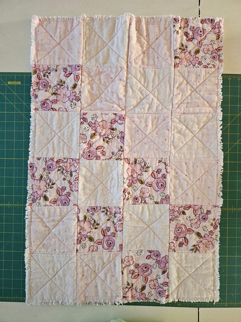 Pink Rag Blanket/Lap Robe! 21" Wide X 31" Long! RTS!