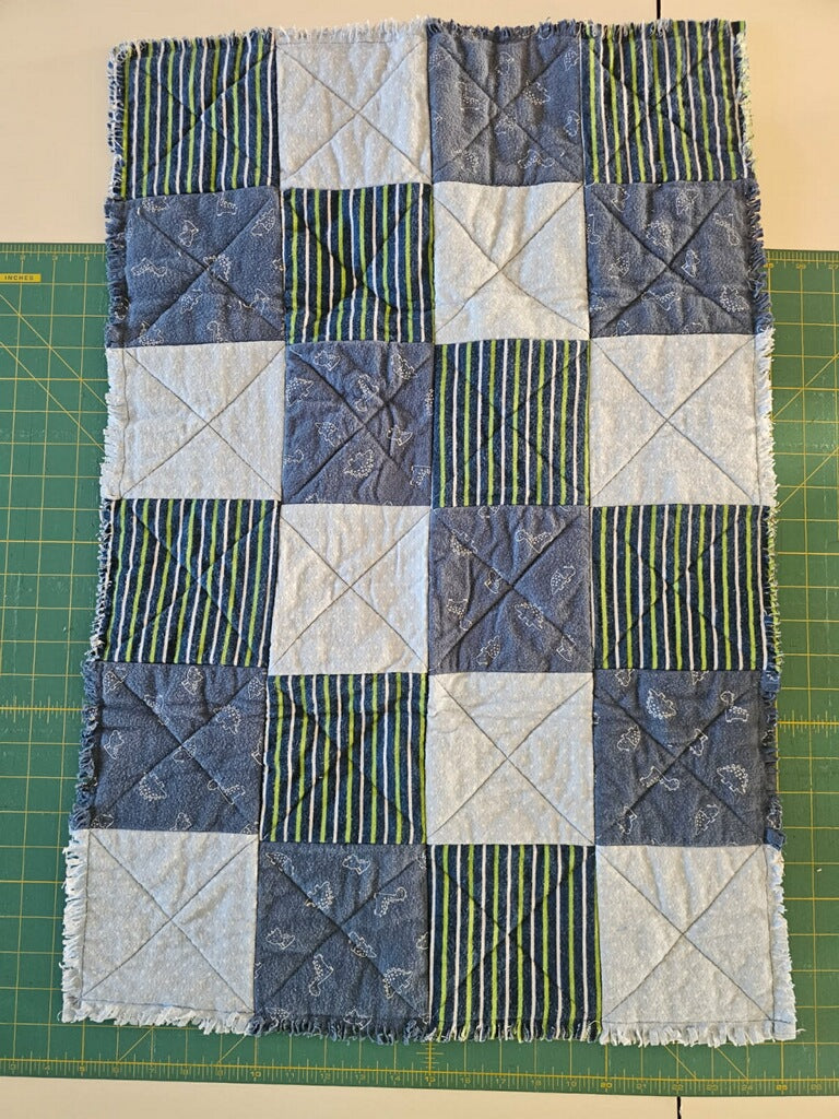Blue Rag Blanket/Lap Robe! 20" Wide X 30" Long! RTS!