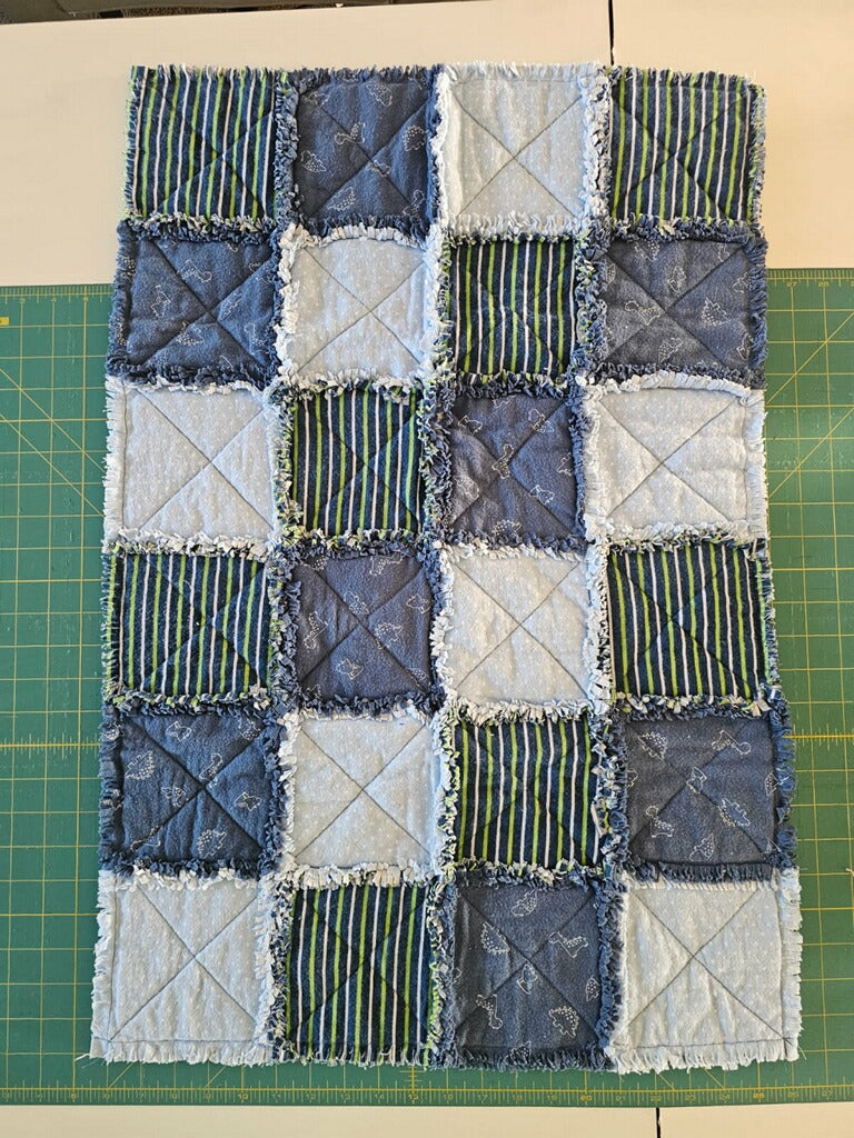 Blue Rag Blanket/Lap Robe! 20" Wide X 30" Long! RTS!