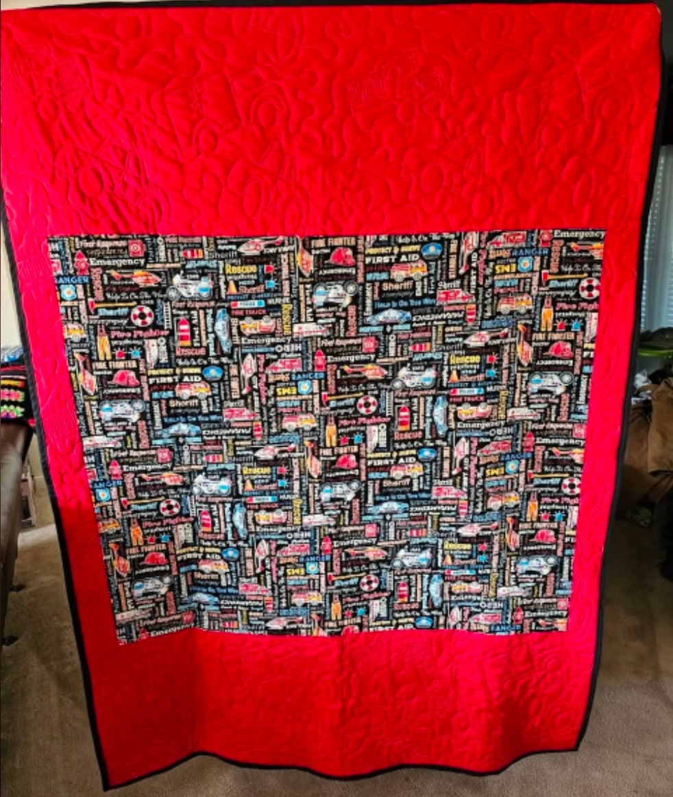 First Responder Twin Size Quilt! RTS!