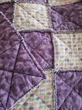 Purple/Elephant Rag blanket/lap robe! 60" Wide X 35" Long! RTS!
