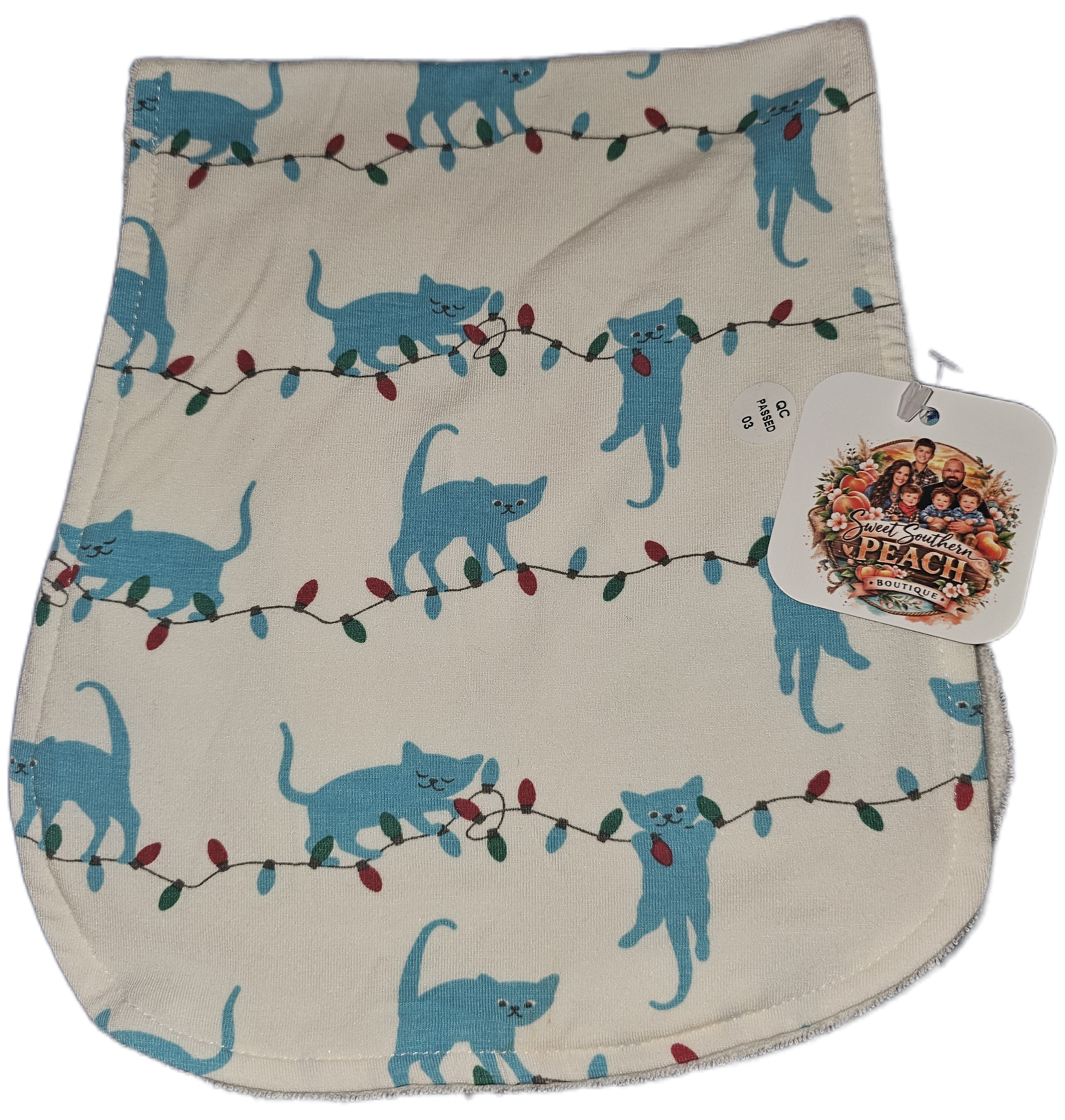 Christmas Cats Bamboo Burp Cloth! RTS!